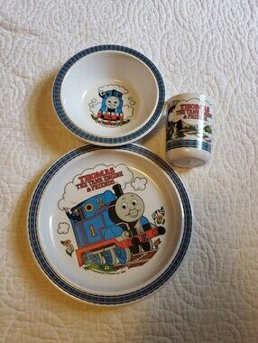 1992 Vintage Thomas The Tank Engine And Friends Dishware Set Plate Cup Bowl